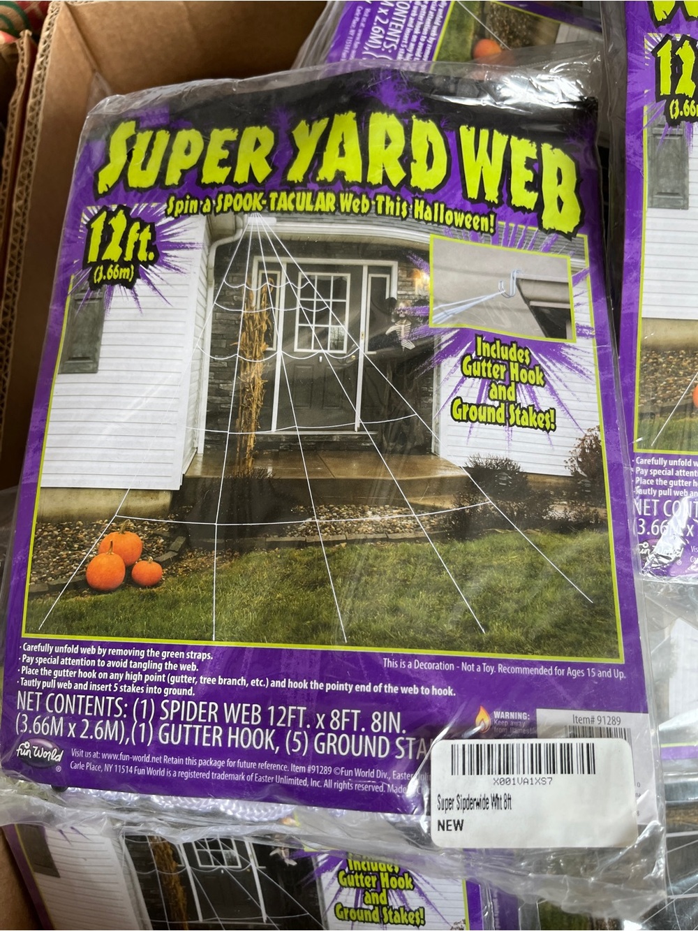 Super Yard Web 12ft Halloween Spider Web Decoration - White